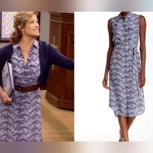 Equipment Blue Patterned Dress